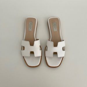 Steve Madden Hadyn White Leather Sandals | Size 6